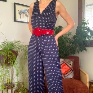 Banana Republic Navy Polka Dot Jumpsuit - Size 2